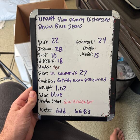 Vervet Slim Skinny Distressed Denim Blue Jeans US Women's 27 - Picture 8 of 8